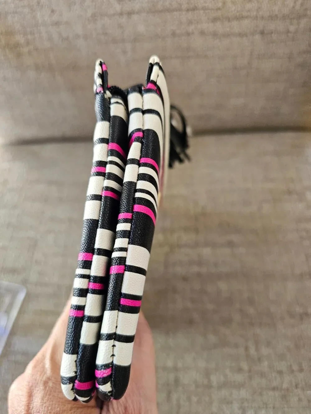 Luv Betsey by Betsey Johnson Striped Multi-Compartment Wristlet Clutch
